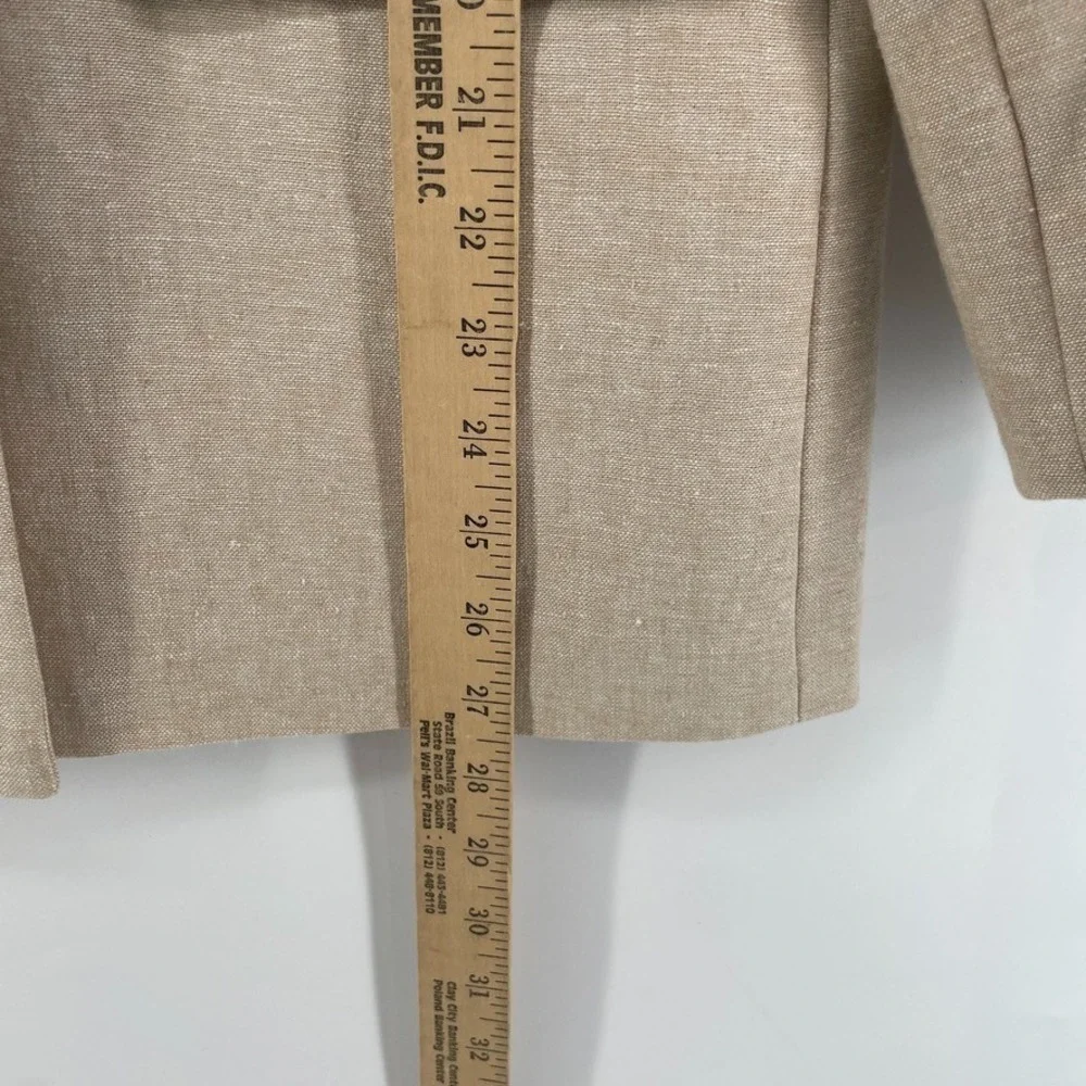 Old Navy Double Breasted‎ Suit Blazer Jacket M Linen Blend Tan NWT Minimalist